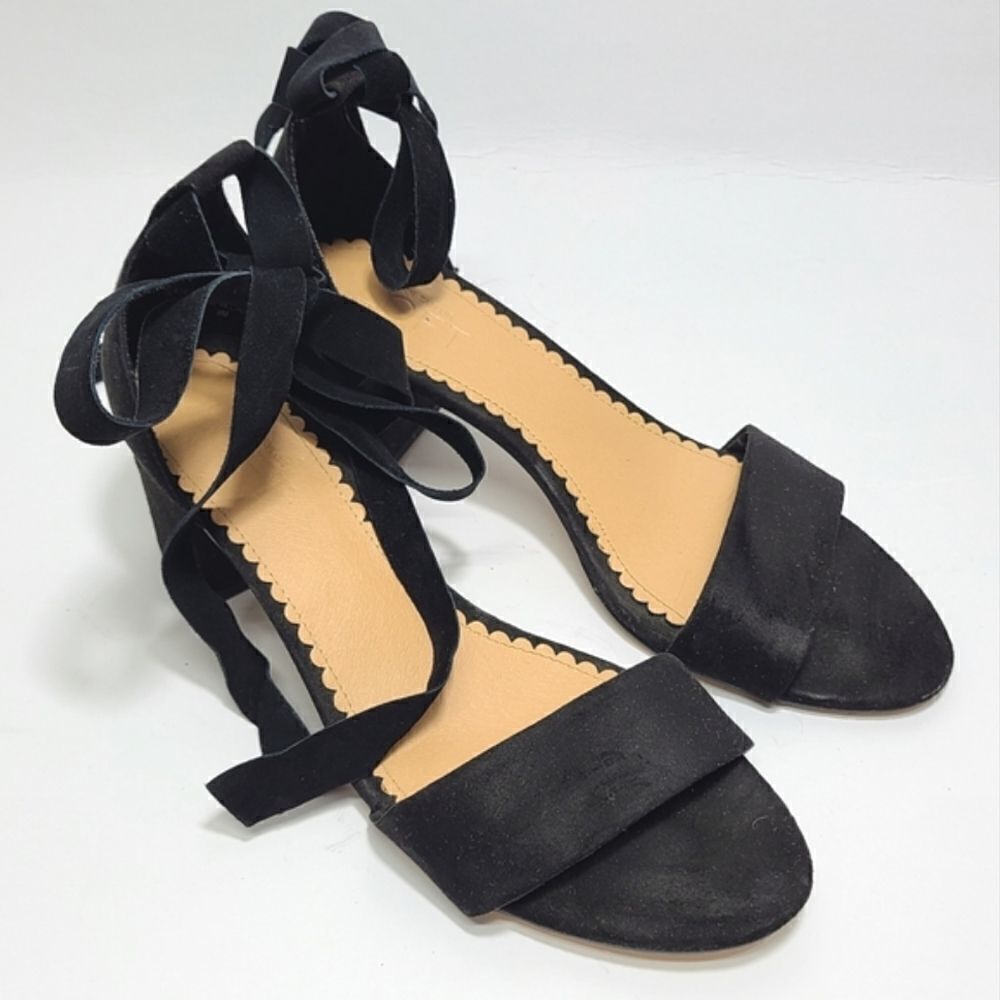 LOFT Lace Up Black Open Toe Sandals Size 8‎